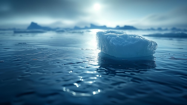 Foto el derretimiento de los glaciares desintegra los bloques de hielo, una imagen conmovedora del cambio climático.