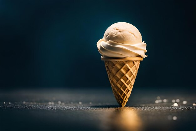 El derretimiento del helado en el cono