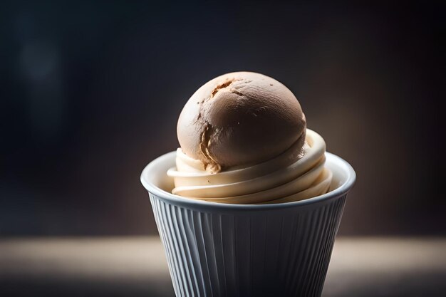 El derretimiento del helado en el cono