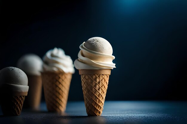 El derretimiento del helado en el cono