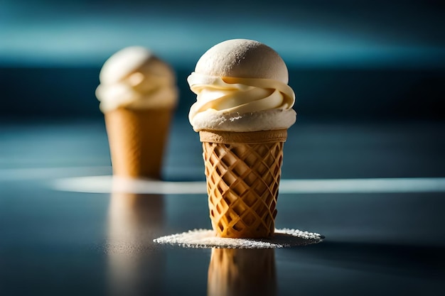 El derretimiento del helado en el cono