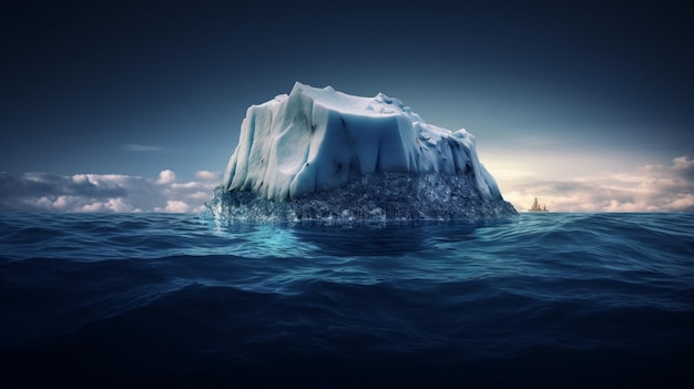 Derretimiento de iceberg en el océano Conceptos de cambio climático y calentamiento global