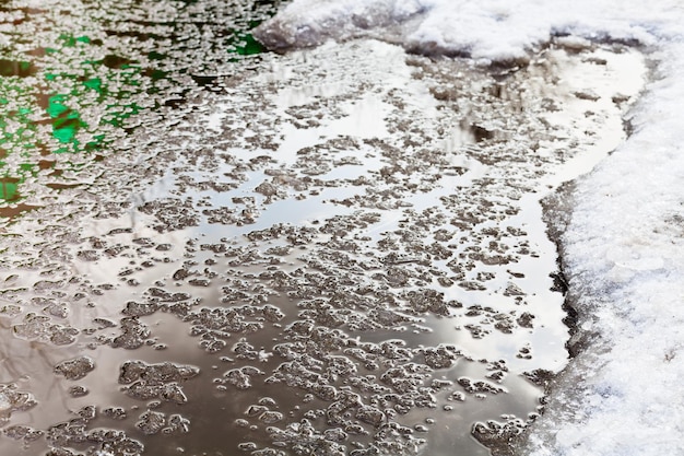 Derretimiento de la nieve en invierno