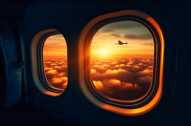 Desarmado sobre nubes desde un avión