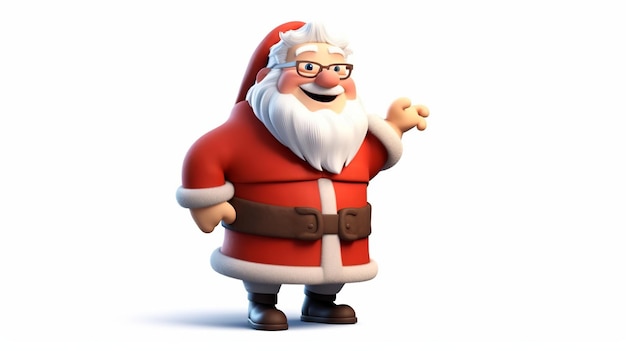 Desarrollador 3D Pixar colorido lindo feliz imagen completa Santa Generative ai
