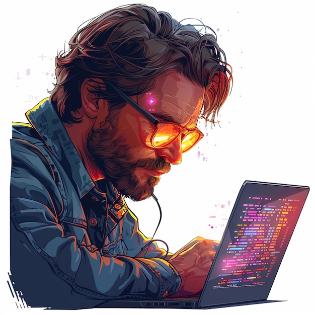 Desarrollador de software Arquitecto de nube en un diseño mínimo de tecnología