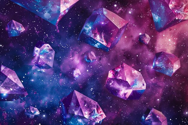 Desarrollar un patrón de diamante con temática cósmica en un ái generativo de ga vívido