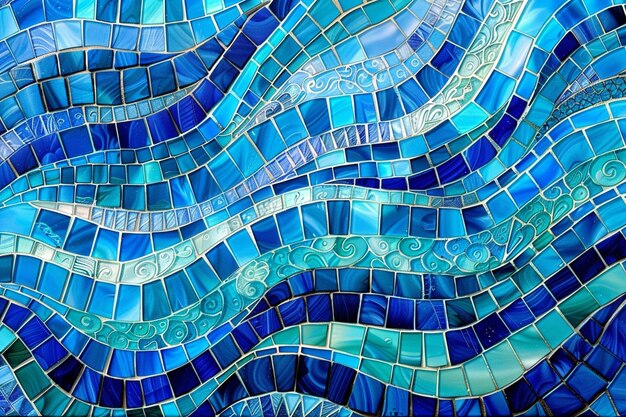 Foto desarrollar un patrón de ola marina con un compuesto generativo similar a un mosaico
