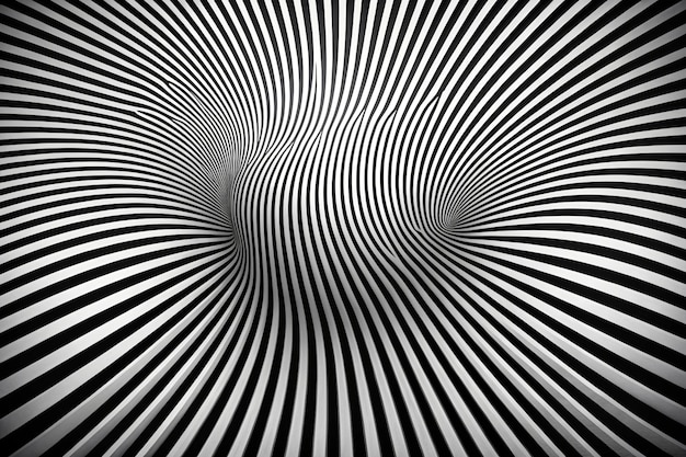 Desarrollar un sorprendente patrón de líneas abstractas en blanco y negro que se centre en el contraste y la simplicidad