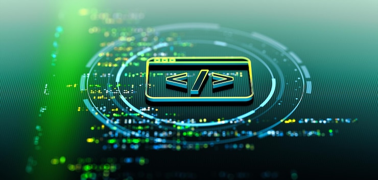 Foto desarrollo de código de software tecnología digital futurista