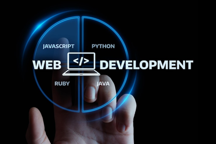 Foto desarrollo web codificación programación tecnología de internet concepto de negocio