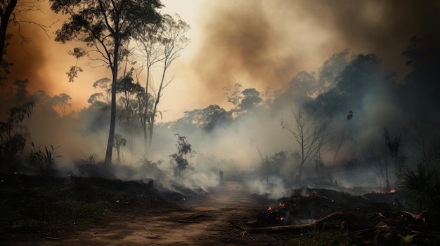 El desastre del incendio de la selva tropical está ardiendo