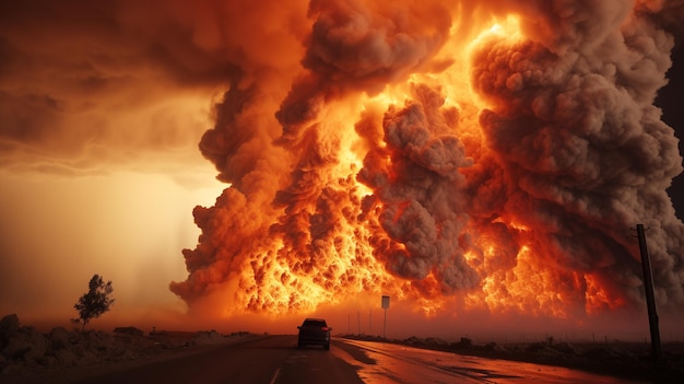 Foto desastre severo incêndio