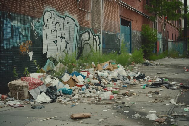 Foto el desastre urbano de nueva york en la basura