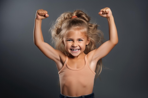 Foto desatar la energía desenfrenada retrato cautivador de un niño lúdico y animado demostrando