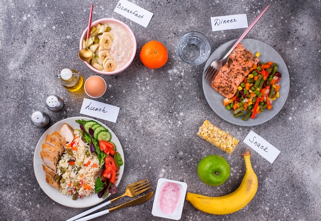 Desayuno almuerzo y cena. Menú equilibrado