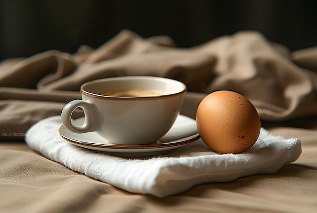 desayuno con café y huevo generativo ai