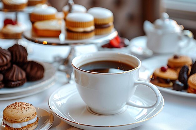 Desayuno con café y postre