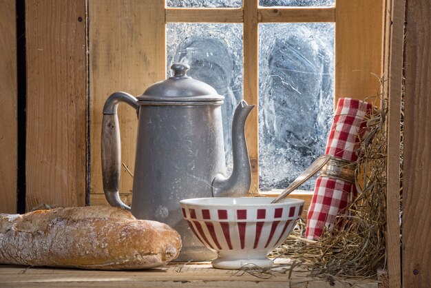 Desayuno en el campo.