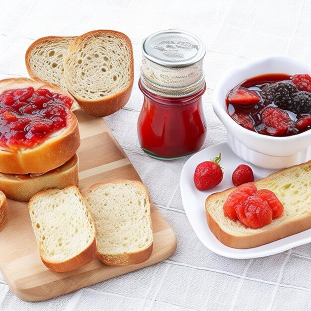 Desayuno para deliciosos brindis con comida