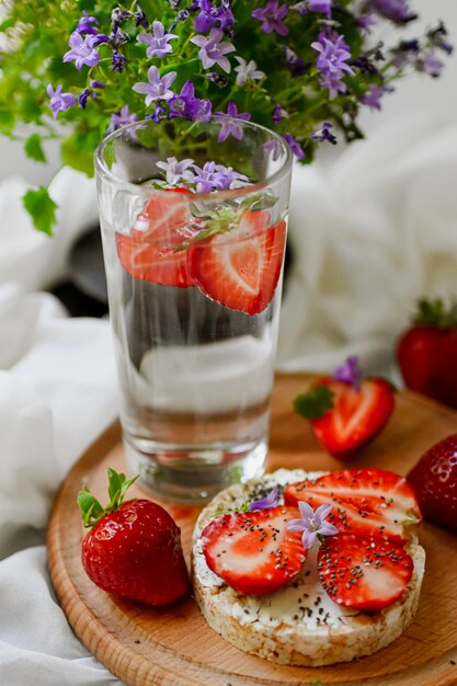 desayuno con fresas