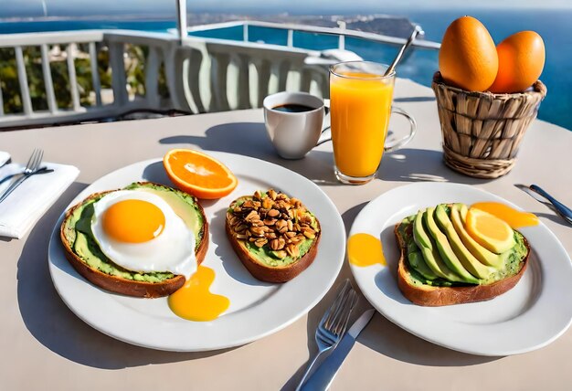 un desayuno de huevos aguacate aguacate y aguacate