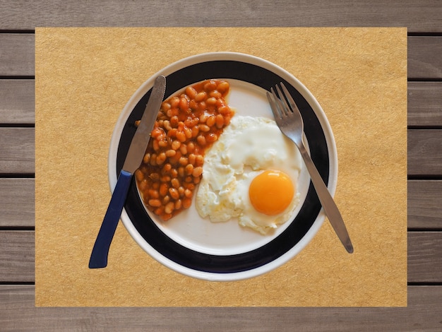 Desayuno inglés vegetariano