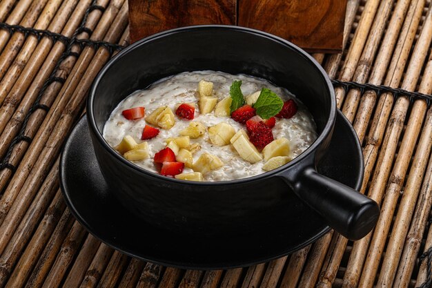 Foto desayuno de lechuga dulce con plátano