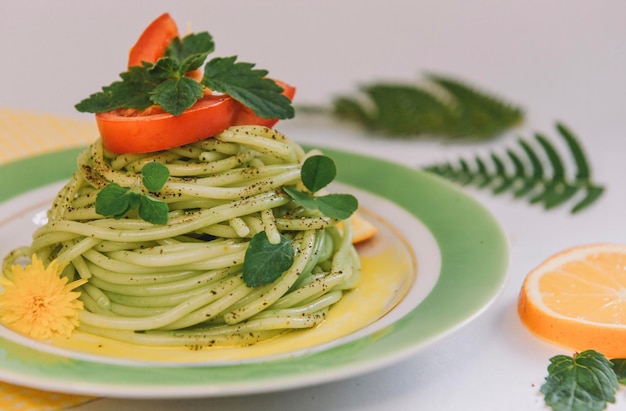 Desayuno con pasta para el fondo del restaurante