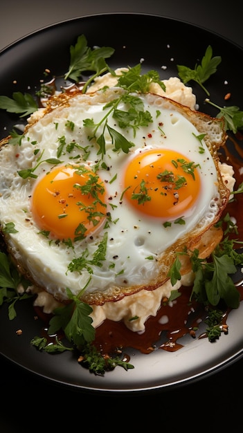 Desayuno de proteínas con huevos revueltos