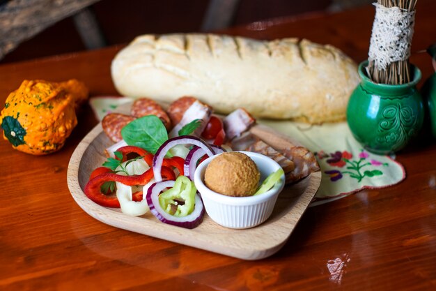 Desayuno en un restaurante.