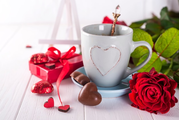 Desayuno romántico para San Valentín.