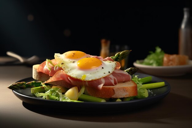 desayuno con sabrosas tostadas de huevo