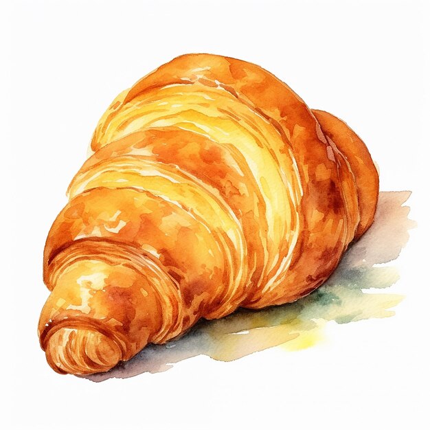 Un desayuno saludable un delicioso croissant con té