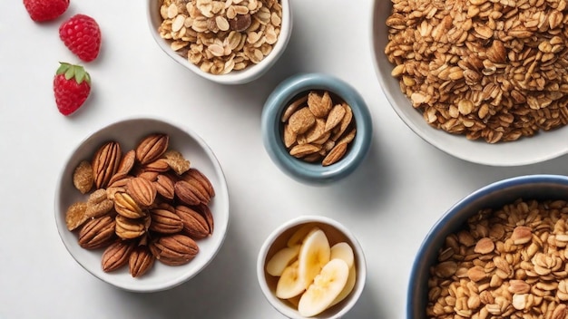 Un desayuno saludable de granola