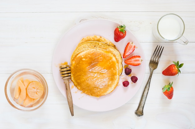 Foto desayuno de tortitas