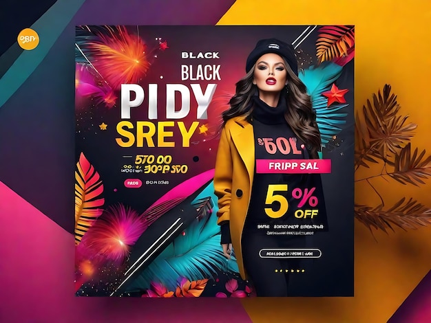 Desbloqueie poupanças black friday super sale instagram post psd para ofertas finais