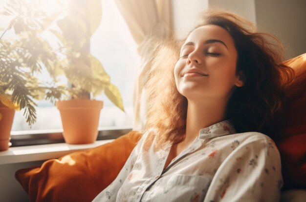 descansar en casa en el sofá relajarse y no hacer nada concepto