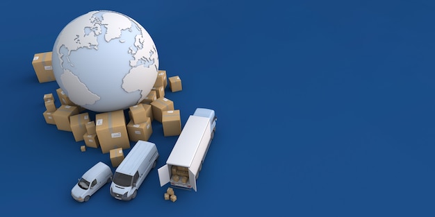 Descarga de camiones en un contexto de transporte internacional