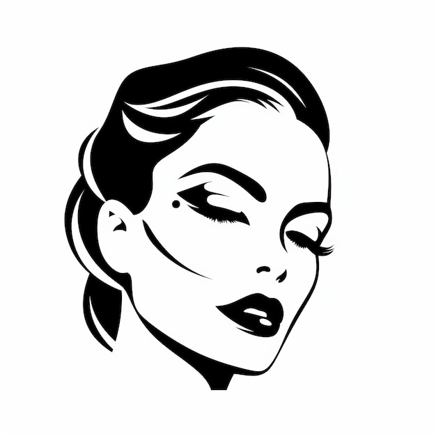 Foto descarga gratis bold stencil negro y blanco vector de la cara de la mujer