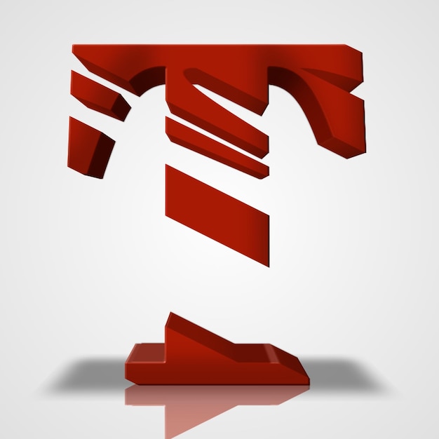 Descarga gratuita de fuente T diseño 3D