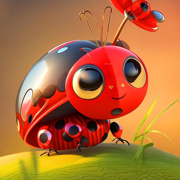 Foto descarregar imagem de alta qualidade de animação de desenho animado de ladybug