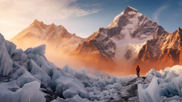 Foto descensão épica congelada uma aventura fotográficamente detalhada nos vulcões aconcagua