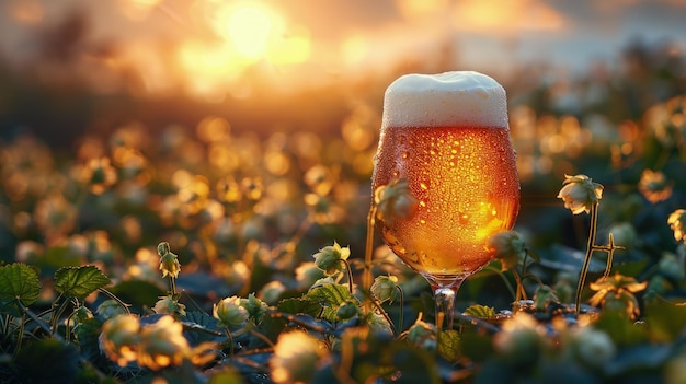 Foto descobrindo cervejas artesanais em uma turnê de cervejaria na bélgica cervejas artesanais campos de lúpulo hd fotorrealista