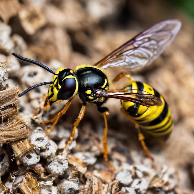 Foto descobrindo o mundo das vespas compreendendo seu papel como predadores, polinizadores e incômodos na natureza