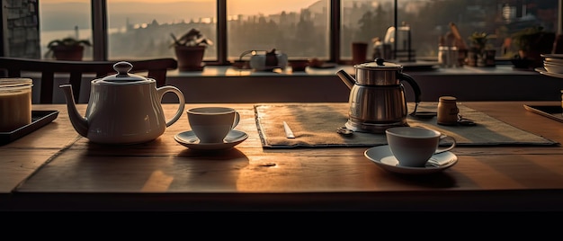 Descreva uma paisagem serena ao amanhecer onde a primeira luz do sol pinta o céu com tons de