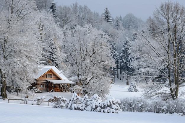 Describe la belleza serena de la nieve cubierta por el generativo ai