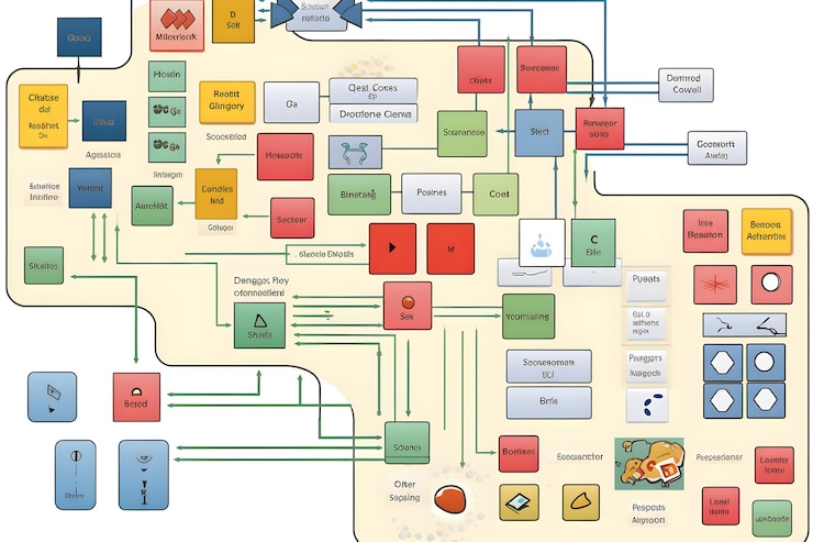 Foto descripción en profundidad del diagrama de flujo del sistema de software en ciencias de la computación