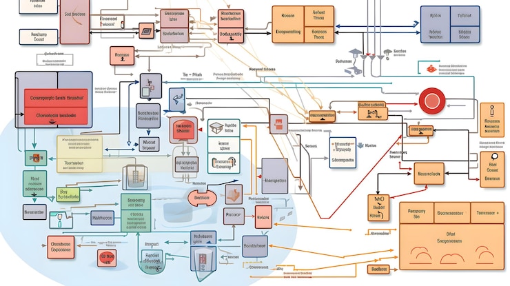 Foto descripción en profundidad del diagrama de flujo del sistema de software en ciencias de la computación