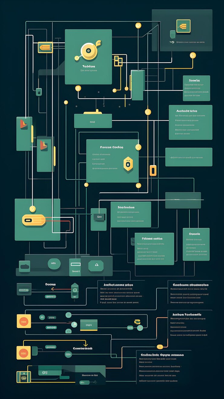 Foto descripción en profundidad del diagrama de flujo del sistema de software en ciencias de la computación